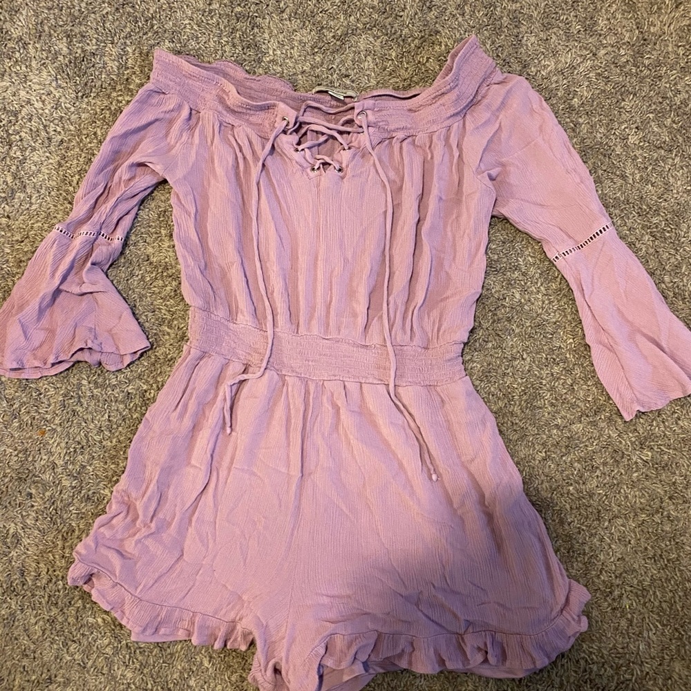 PURPLE TIE ROMPER